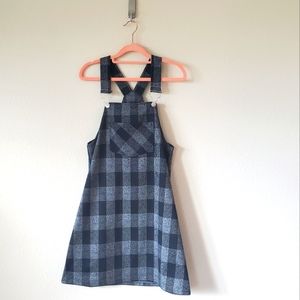 Altar'd State Plaid Overall Dress